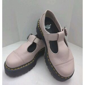 Dr Martens Bethan Pisa Leather Platform Mary Jane Shoes Sz 6 Vintage Taupe